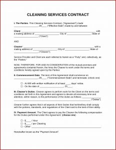 Cleaning Service Contract Template Word