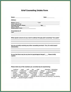 Client Intake Form Counselling Template