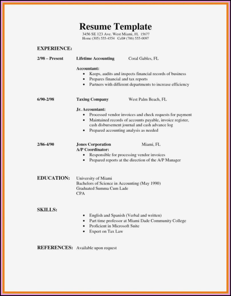 College Student Resume Template Free