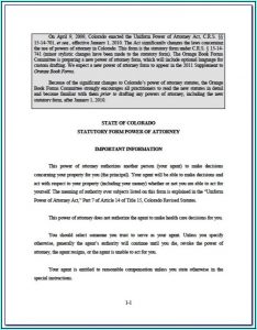 Colorado General Durable Power Of Attorney Form Free