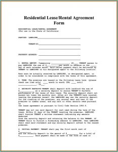 Condo Rental Lease Form