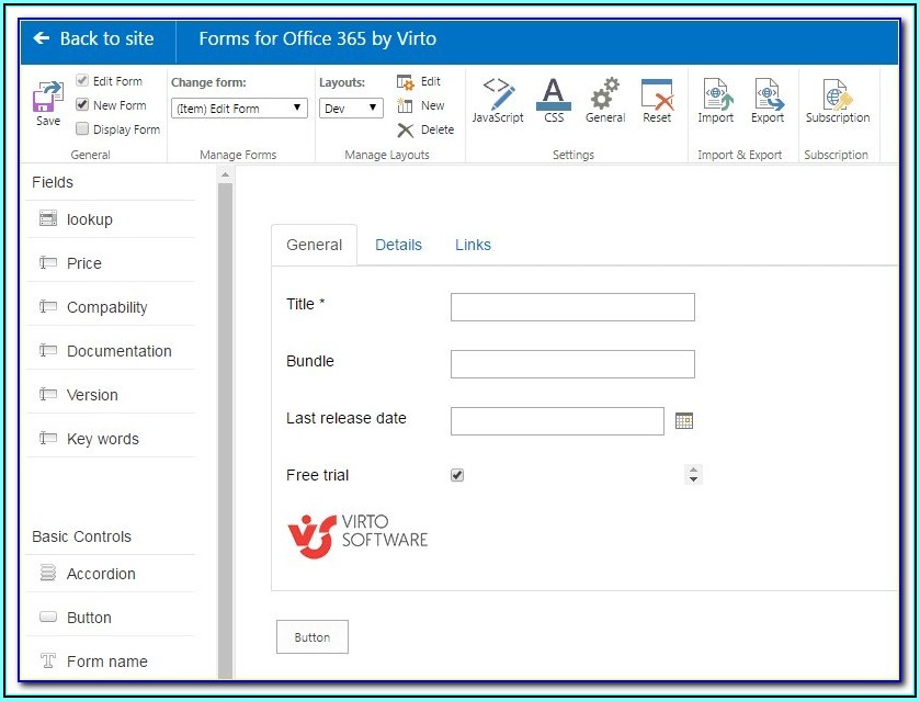 Creating Forms On Sharepoint