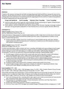 Curriculum Vitae Counselor Template
