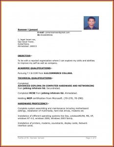 Curriculum Vitae Free Download Word Format