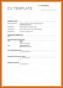 Cv Blank Template Free