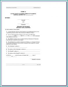 Divorce Alberta Forms