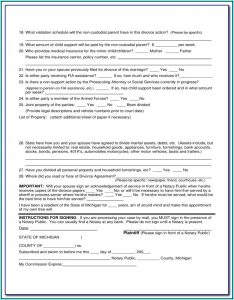Divorce Forms Michigan