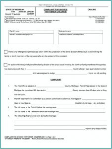 Divorce Forms Oakland County Michigan