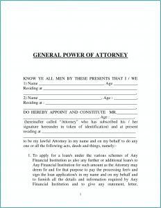 Durable Power Of Attorney Template Texas