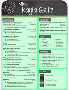 Elementary Teacher Resume Template Free
