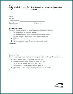 Employee Evaluation Form Template Free Download