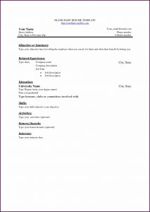 Empty Resume Format For Freshers