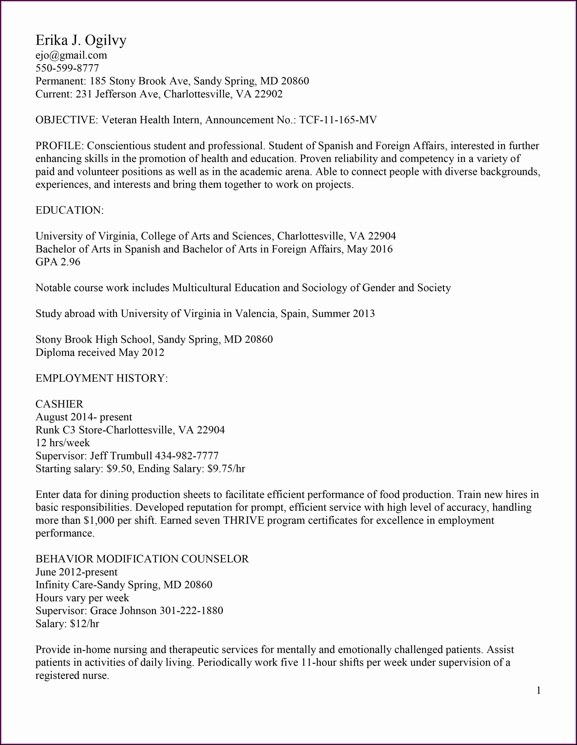 Example Of Resumes For Medical Assistant