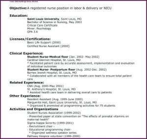 Examples Of Professional Registered Nurse Resume