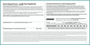 Excella Card Direct Deposit Form