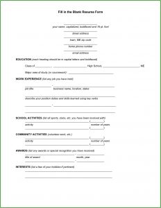 Fill In Resume Templates