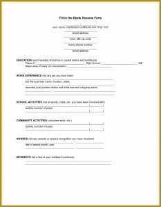 Fill In The Blank Resumes