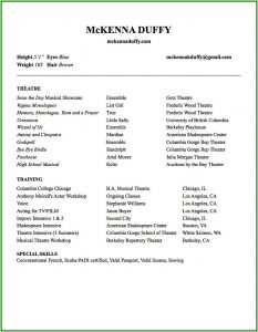 Free Acting Resume Builder