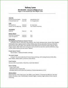 Free Actor Resume Template