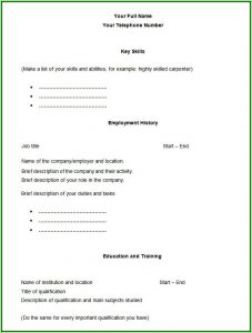 Free Blank Cv Template