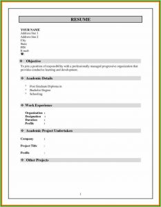 Free Cv Format Download In Ms Word