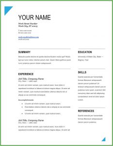 Free Download Resume Templates In Word