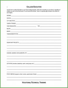 Free Fill In The Blank Resume Templates