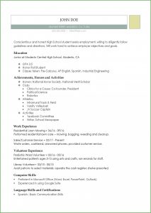 Free High School Resume Template Word