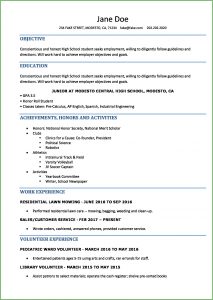 Free High School Student Resume Template