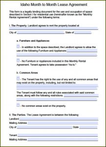 Free Month To Month Rental Agreement Template Word