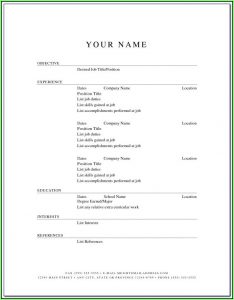 Free Online Printable Resume Forms