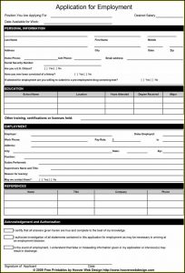 Free Printable Employment Application Template