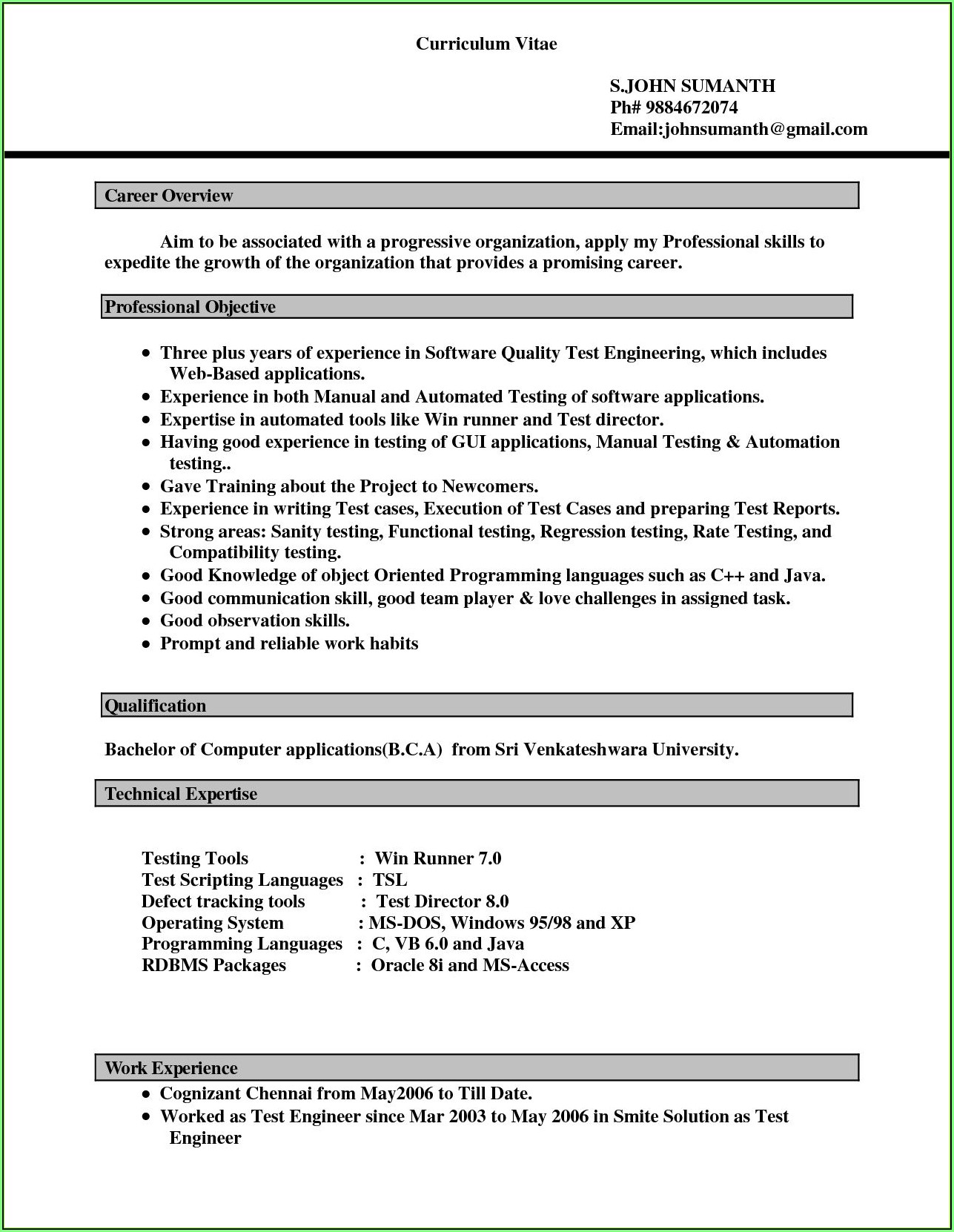 Free Resume Download In Word Format