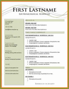 Free Resume Format Download In Ms Word