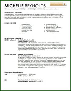Free Resume Templates For Dental Assistants
