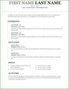 Free Resume Templates Word Document