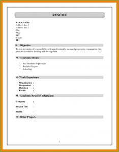 Free Sample Resume Download In Word Format