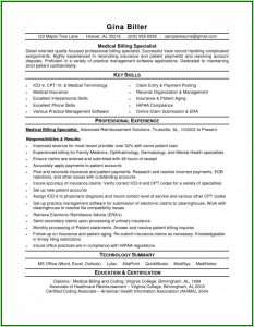 Free Sample Resume For Medical Billing And Coding