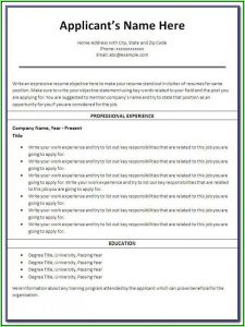 Free Savable Resume Templates
