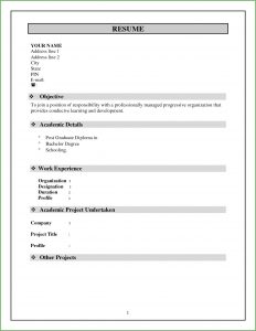 Free Simple Resume Format Download In Ms Word