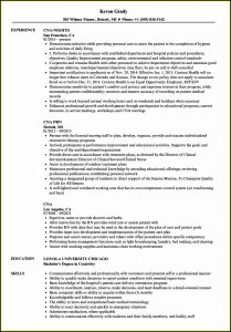 Good Resume For Cna Job