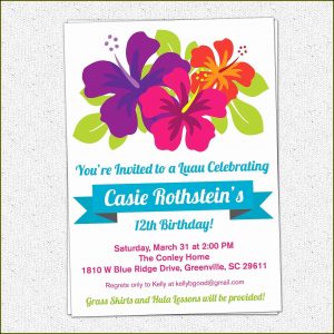 Hawaiian Luau Invitations Template Free
