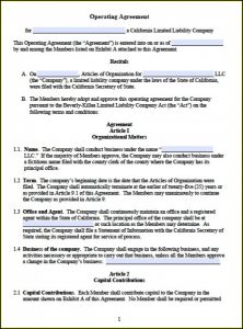 Illinois Series Llc Operating Agreement Forms