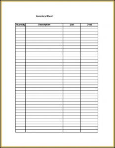 Inventory Spreadsheet Sample