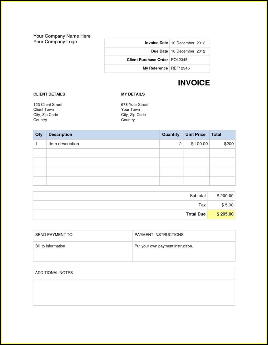 Invoice Sample For Catering Services