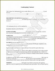 Landscaping Maintenance Agreement Template