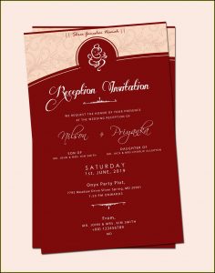 Marriage Reception Card Template