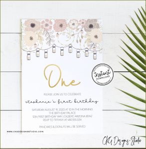 Mason Jar Birthday Invitation Template