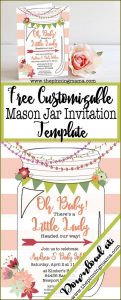 Mason Jar Shower Invitation Template