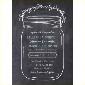 Mason Jar Wedding Invitation Template Free